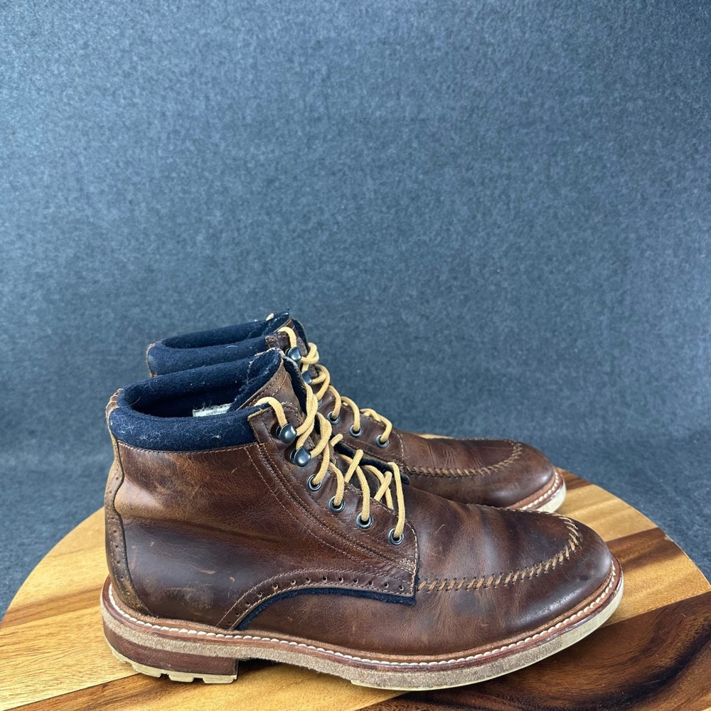 Woolrich Woodwright Mens Size 8.5 Brown Leather Toe Boots WM1001-225 Lug Sole